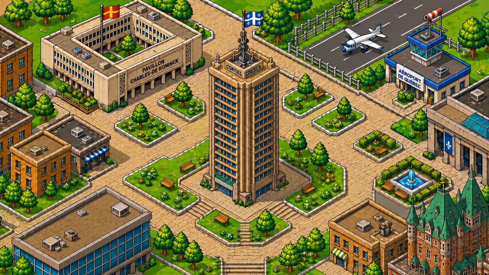 Décor en pixel art du premier jeu